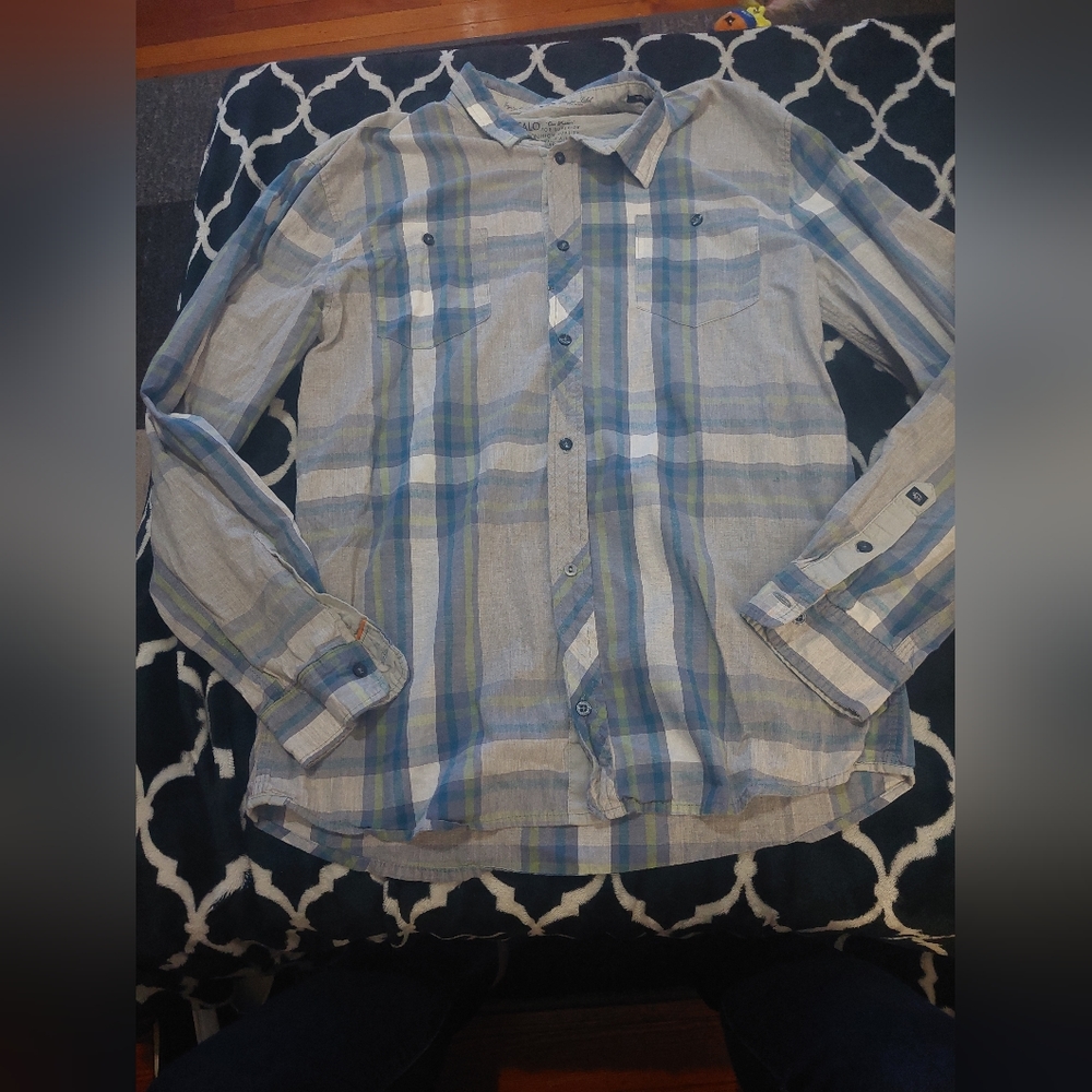 Mens Buffalo XL David Bitton plaid‎ button down